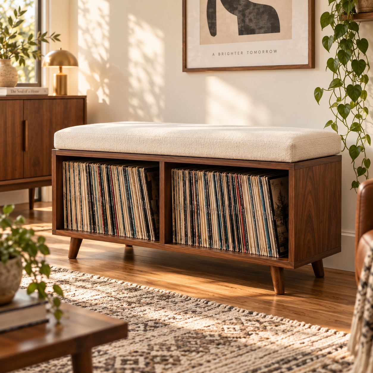コンパクトなレコード収納＆LPオーガナイザー – Midcentury Table Works
