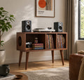 Mid Century Modern Record Player Stand | Vinyl Storage & Turntable Cabinet