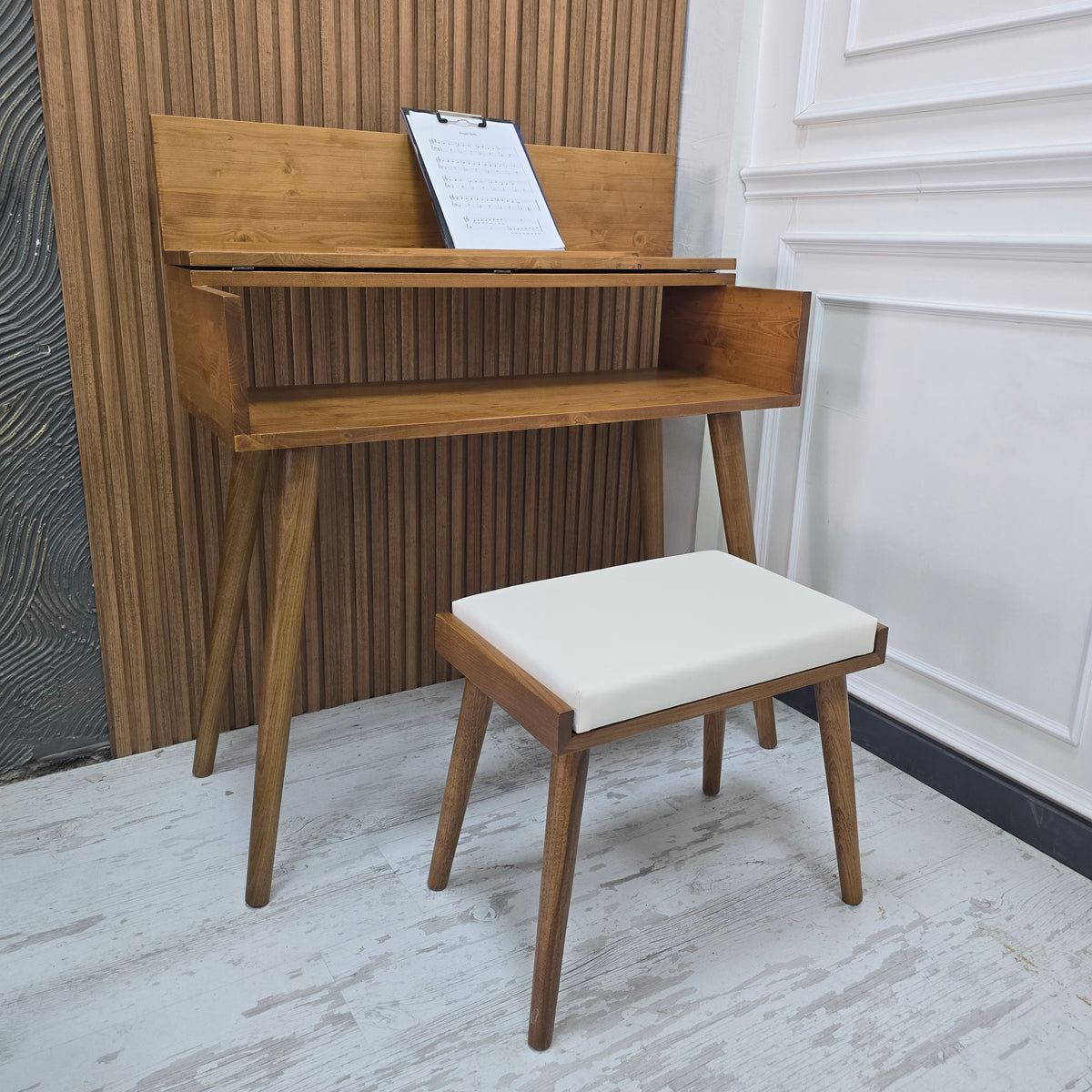 Handmade Solid Wood Piano Stand – Custom Size Keyboard Stand for Your Home or Studio