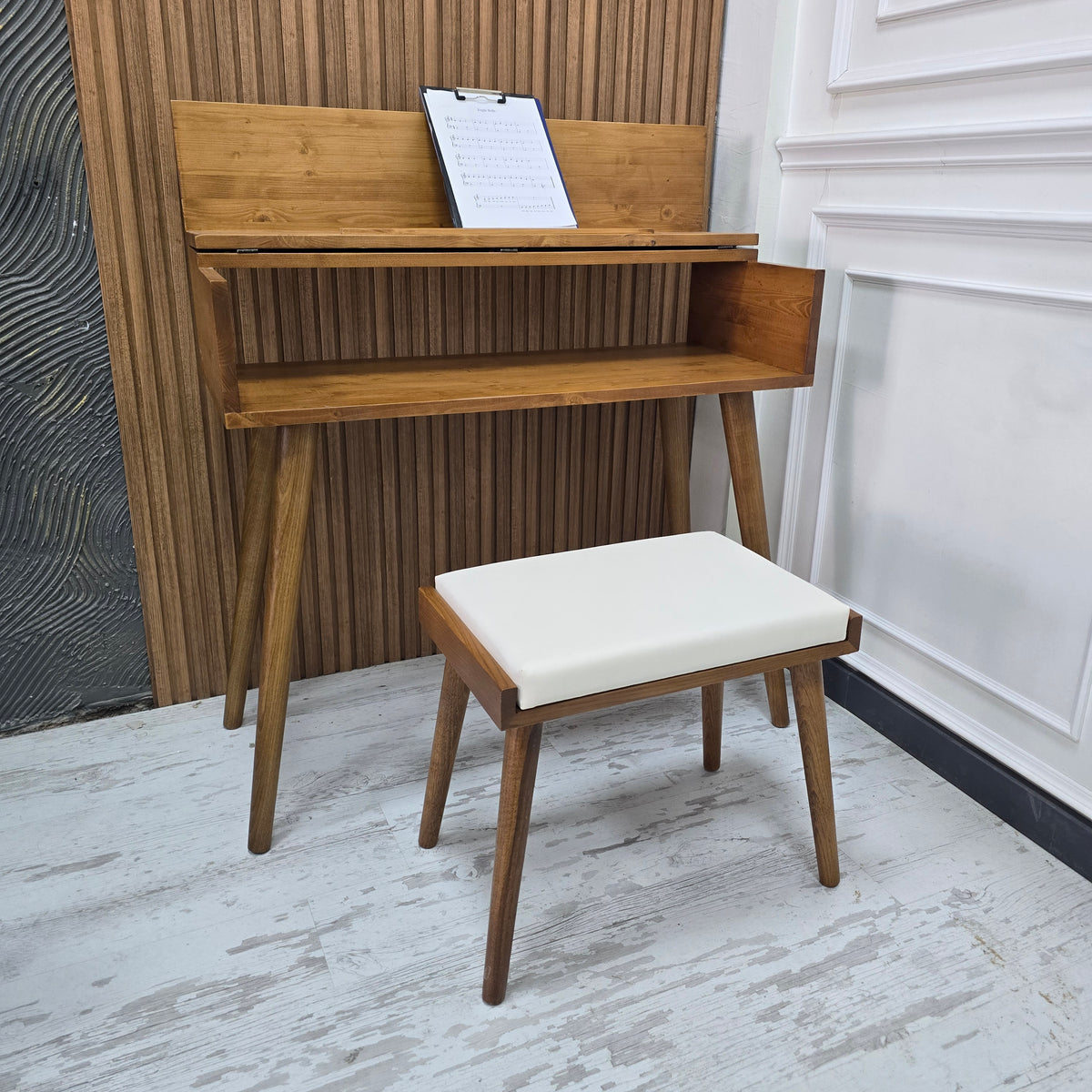 Handmade Solid Wood Piano Stand – Custom Size Keyboard Stand for Your Home or Studio