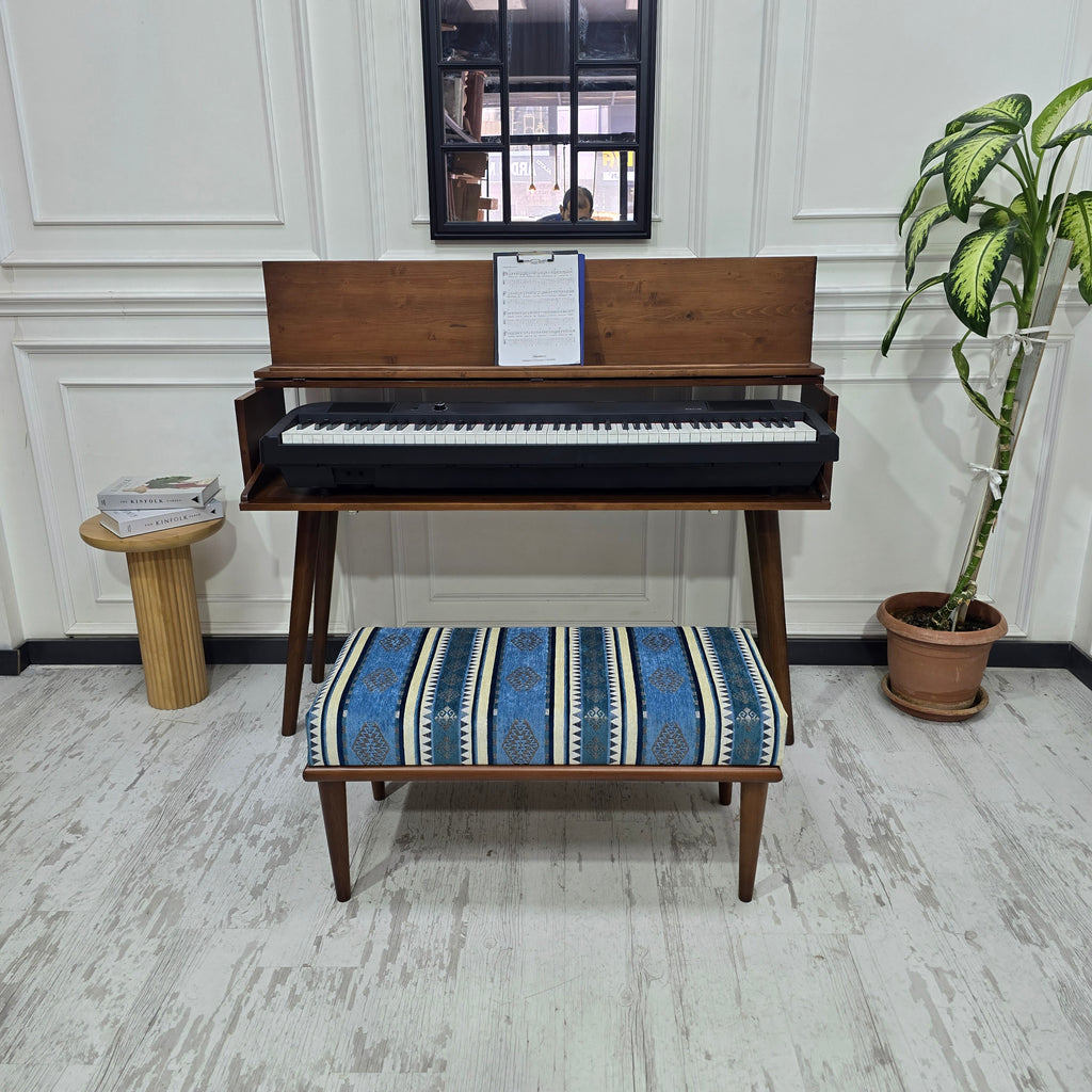 Long Upholstered Piano Bench – Ottoman Bench, Vanity Stool, Entryway Bench, Bedroom Seating & Living Room Furniture