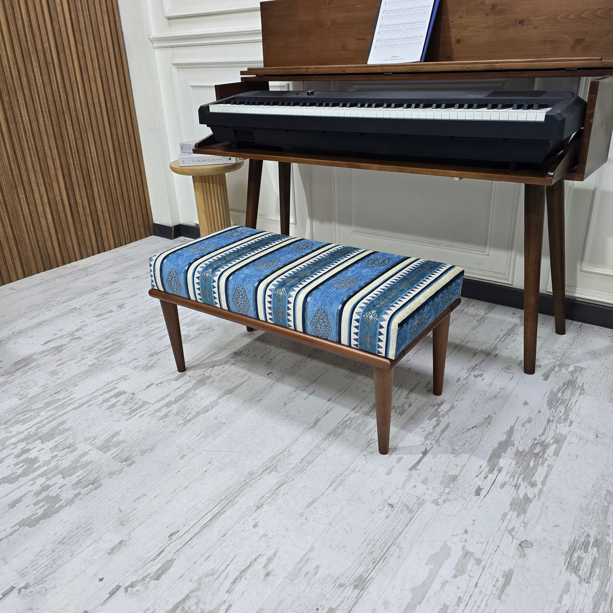 Long Upholstered Piano Bench – Ottoman Bench, Vanity Stool, Entryway Bench, Bedroom Seating & Living Room Furniture