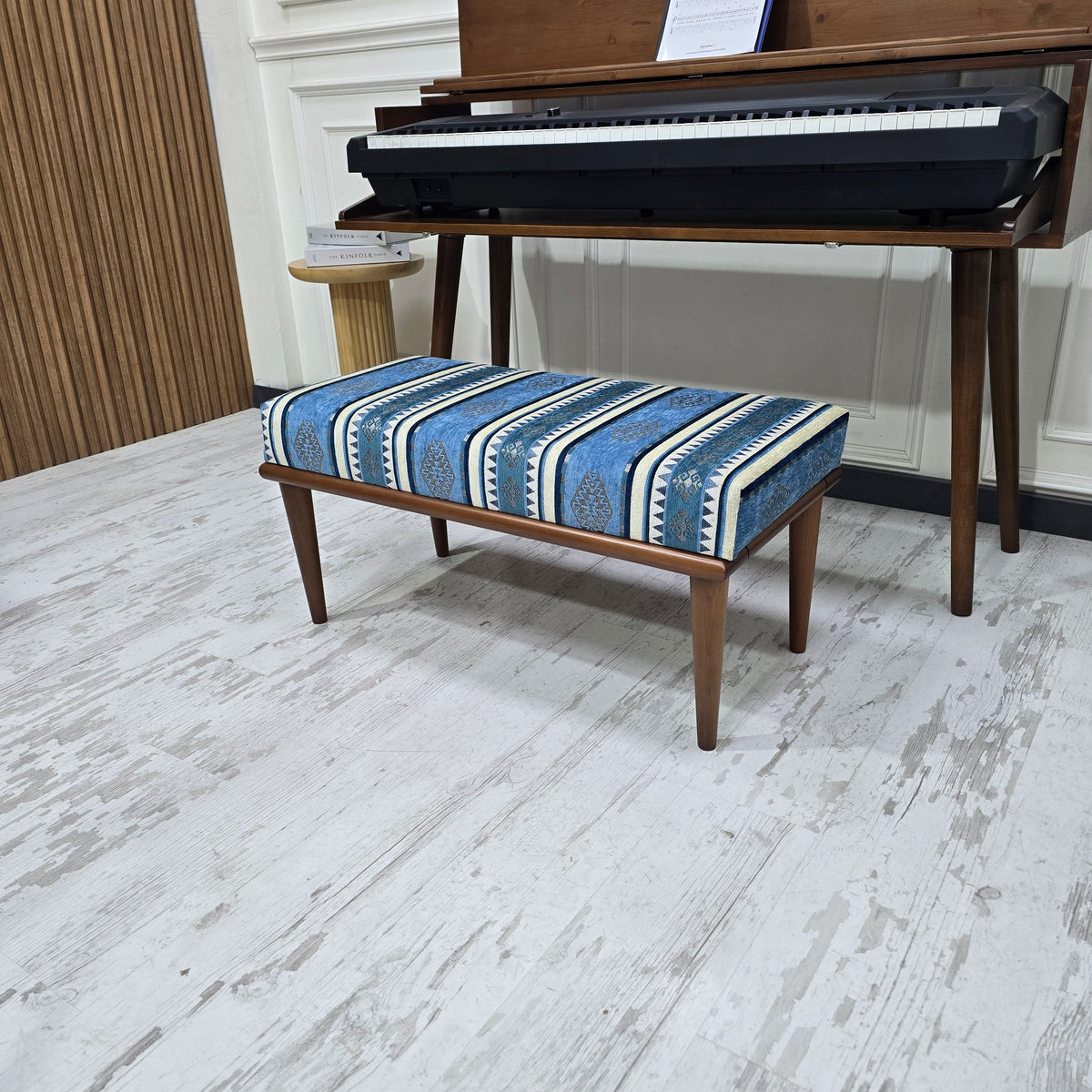 Long Upholstered Piano Bench – Ottoman Bench, Vanity Stool, Entryway Bench, Bedroom Seating & Living Room Furniture