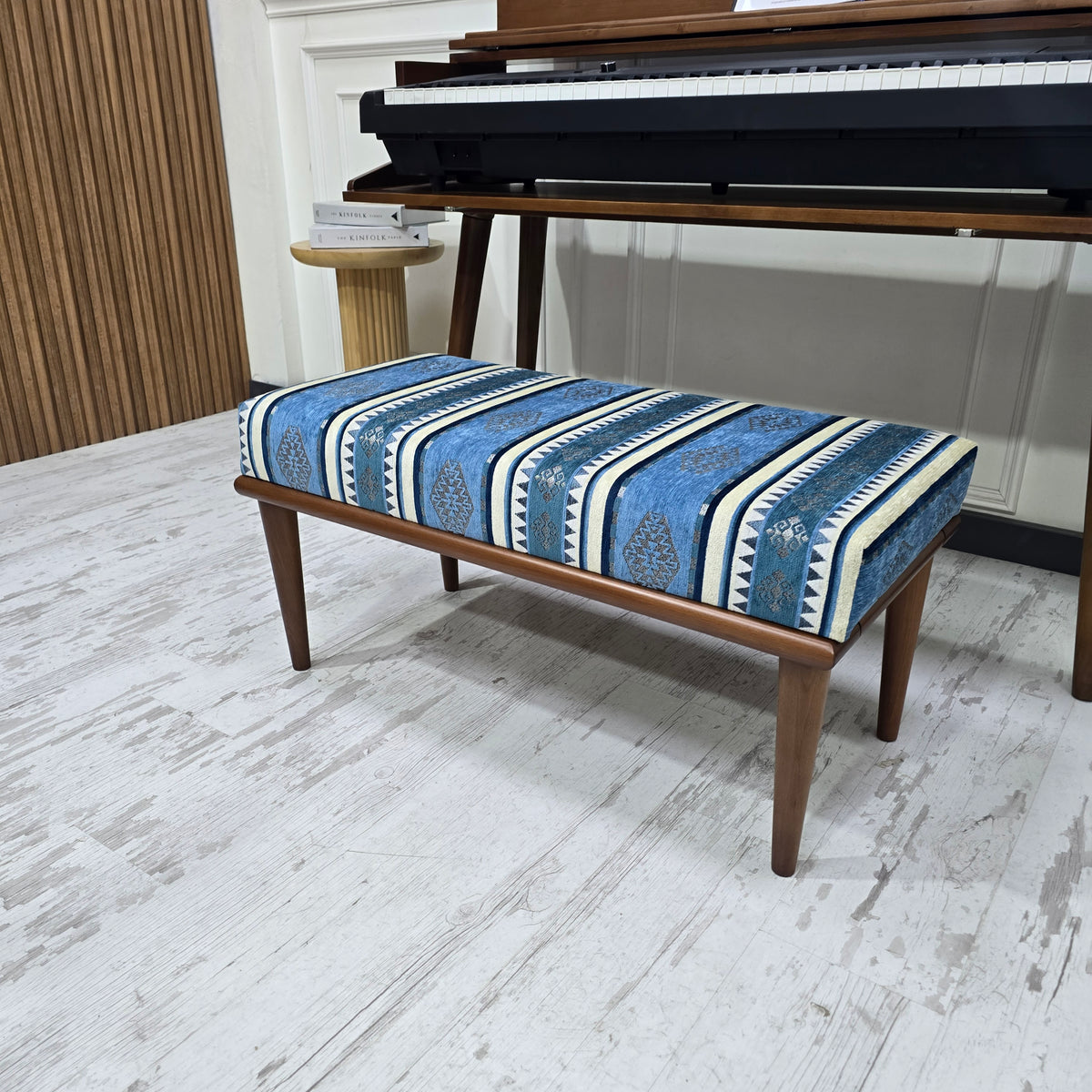 Long Upholstered Piano Bench – Ottoman Bench, Vanity Stool, Entryway Bench, Bedroom Seating & Living Room Furniture