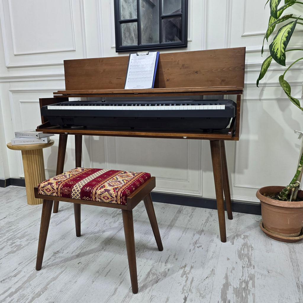 Handmade Solid Wood Piano Stand – Custom Size Keyboard Stand for Your Home or Studio