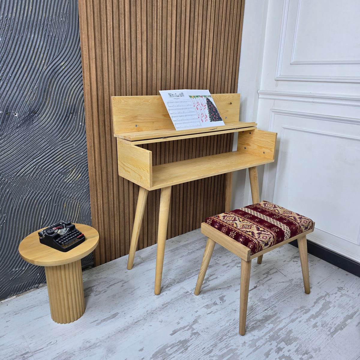 Custom Size Solid Wood Piano Stand – Handmade Digital Piano & Keyboard Furniture