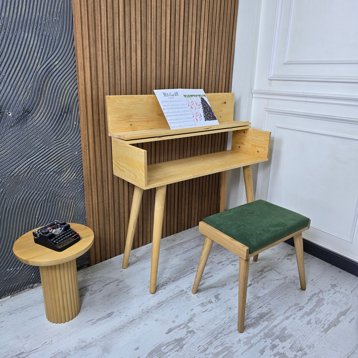 Custom Size Solid Wood Piano Stand – Handmade Digital Piano & Keyboard Furniture