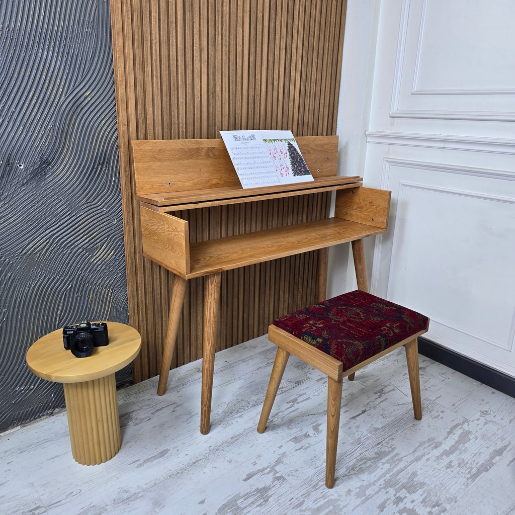 Handmade Wood Piano Stand, Wood Piano Stand with Drawer, Digital Keyboard Stand, Kids Piano, Personalized Piano Stand,Valentine's Day gift