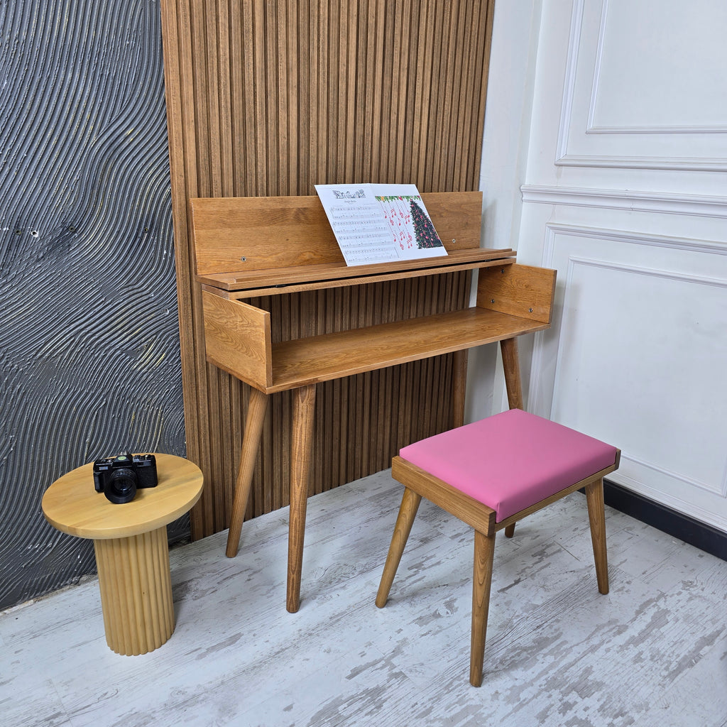 Handmade Wood Piano Stand, Wood Piano Stand with Drawer, Digital Keyboard Stand, Kids Piano, Personalized Piano Stand,Valentine's Day gift
