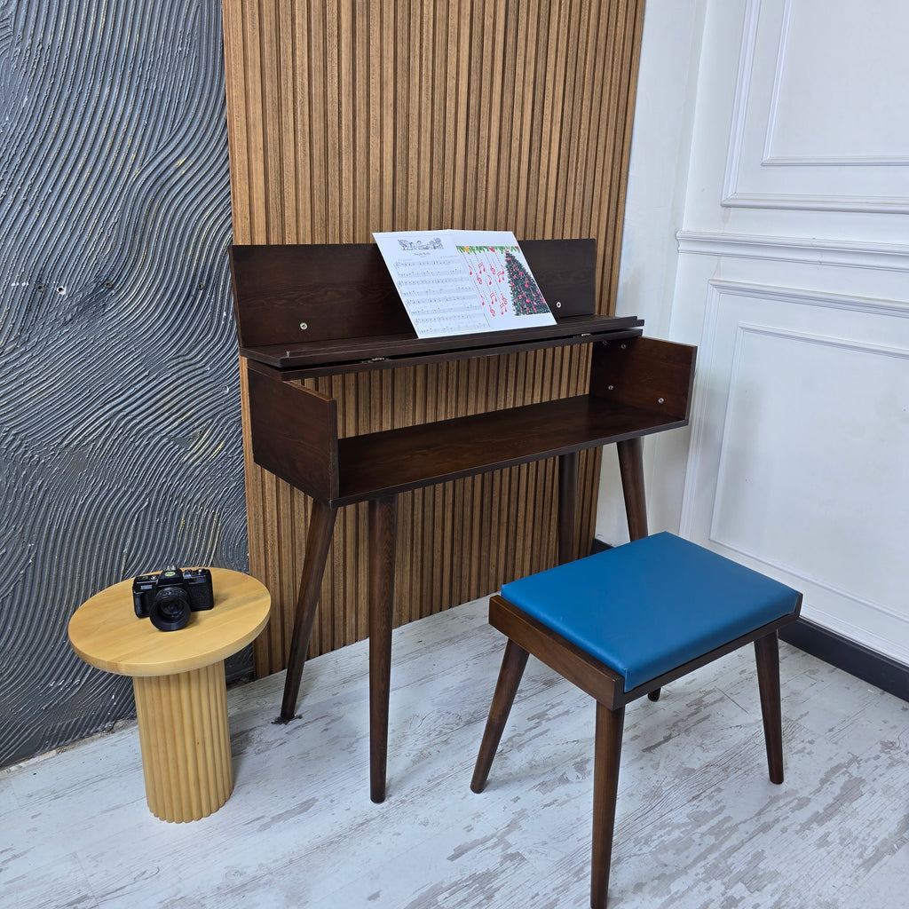 Handcrafted Wooden Piano Stand and Piano Bench Set, Digital keyboard stand, Piano cabinets, Kids Piano Stand with Stool, Wooden Music Gift