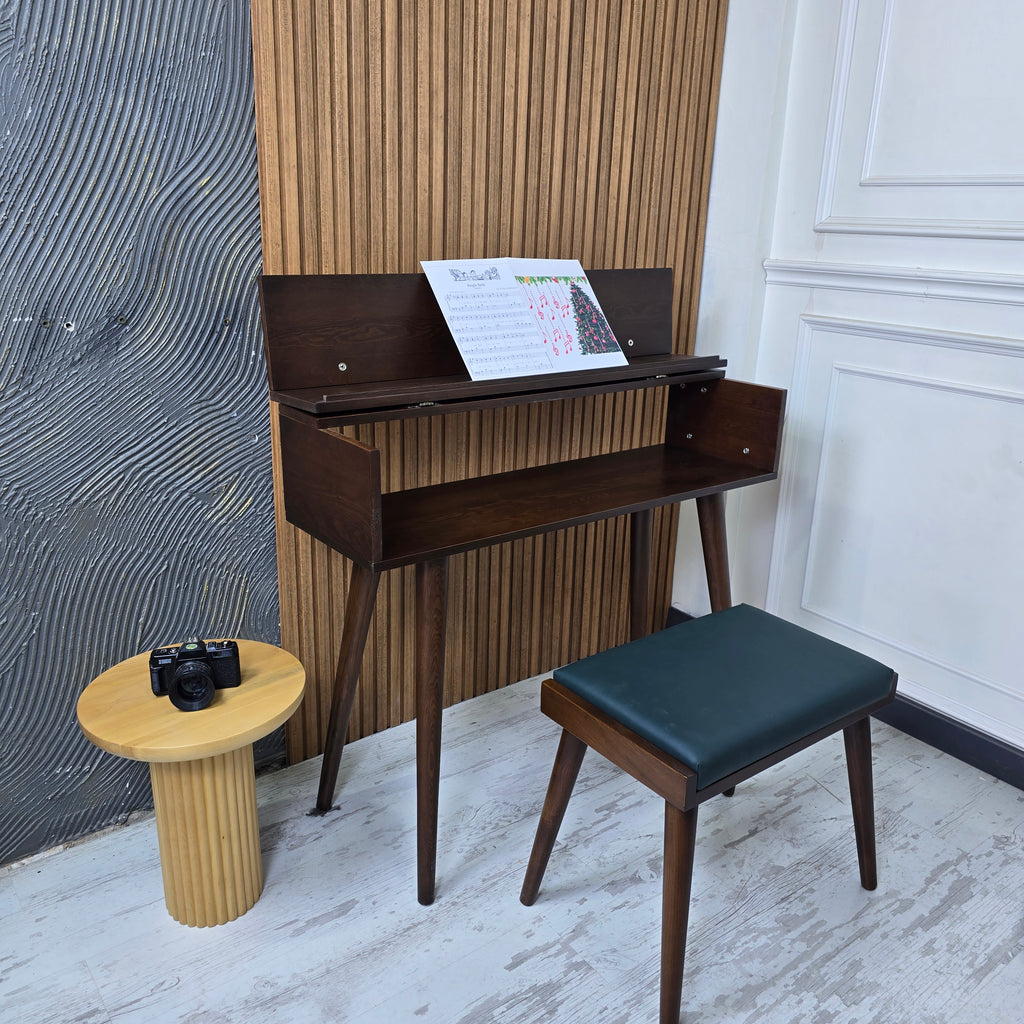 Handcrafted Wooden Piano Stand and Piano Bench Set, Digital keyboard stand, Piano cabinets, Kids Piano Stand with Stool, Wooden Music Gift