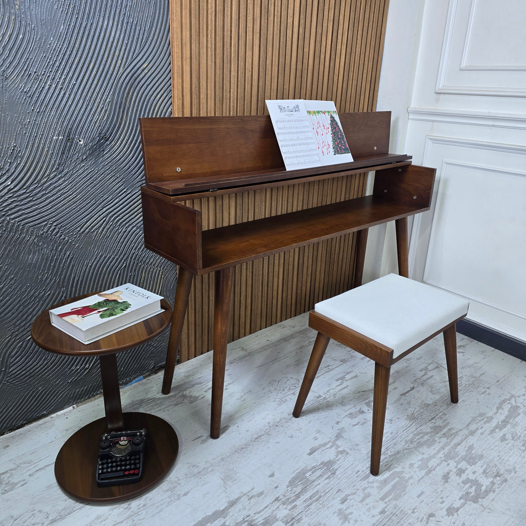 Handmade Wooden Piano Stand, Solid Wood Keyboard Stand, Modern Music Furniture, Custom Piano Table, Studio & Home Déco