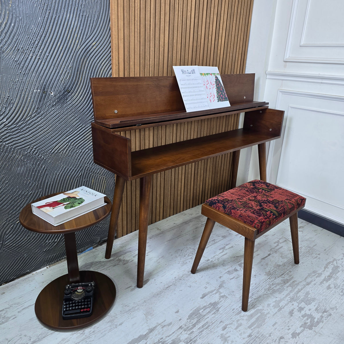 Handmade Wooden Piano Stand, Solid Wood Keyboard Stand, Modern Music Furniture, Custom Piano Table, Studio & Home Déco