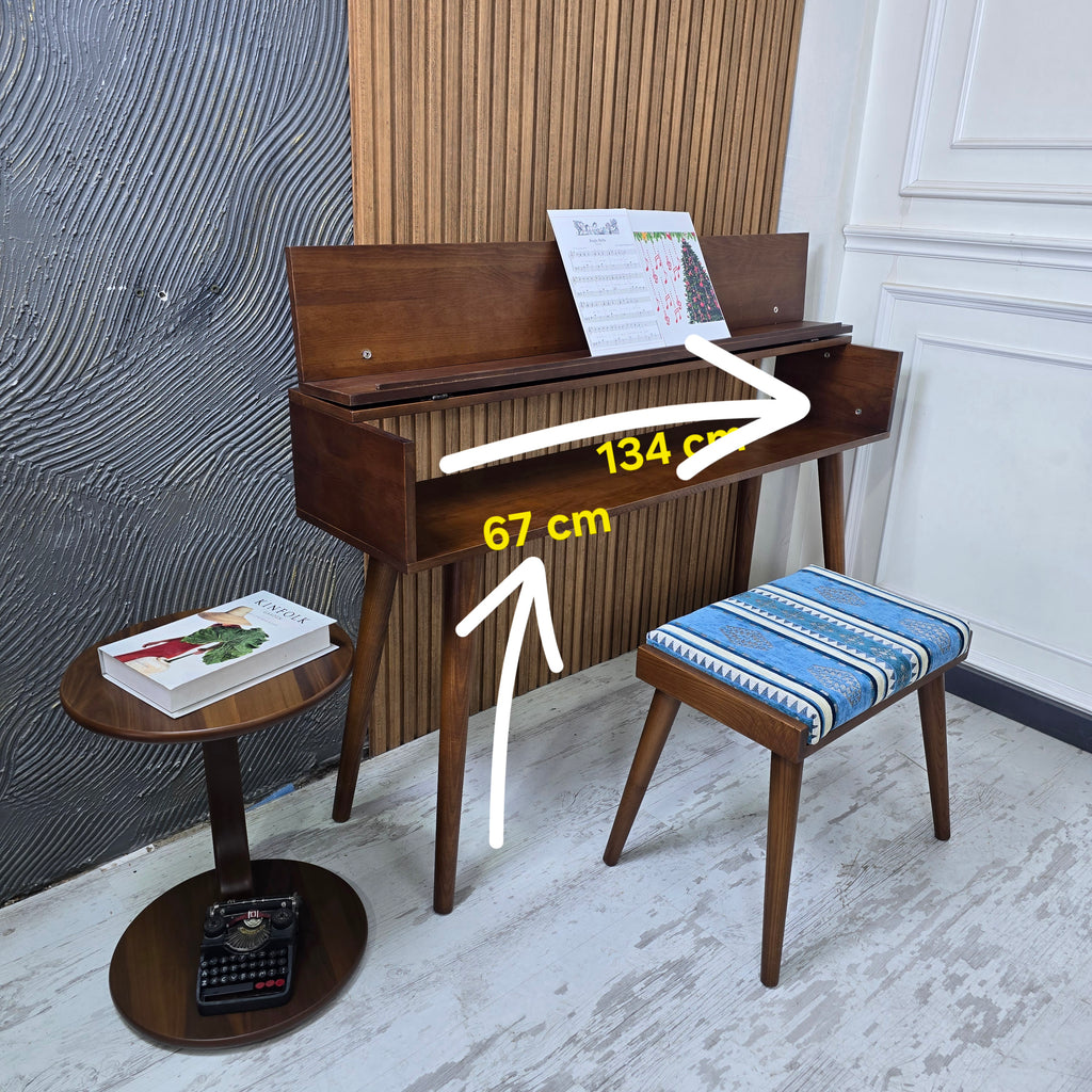 Handmade Wooden Piano Stand, Solid Wood Keyboard Stand, Modern Music Furniture, Custom Piano Table, Studio & Home Déco