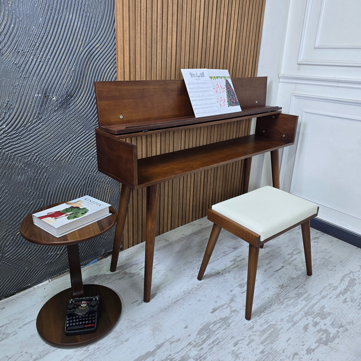 Handmade Wooden Piano Stand, Solid Wood Keyboard Stand, Modern Music Furniture, Custom Piano Table, Studio & Home Déco