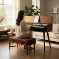 Long Upholstered Piano Bench – Ottoman Bench, Vanity Stool, Entryway Bench, Bedroom Seating & Living Room Furniture
