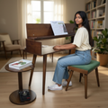 Handcrafted Wooden Piano Stand and Piano Bench Set, Digital keyboard stand, Piano cabinets, Kids Piano Stand with Stool, Wooden Music Gift