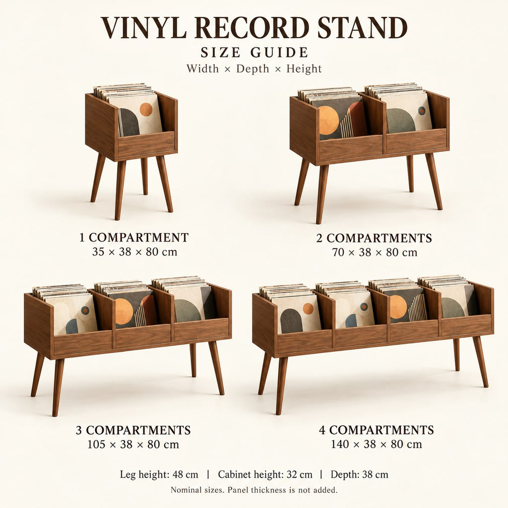 Mid-Century Vinyl Record Storage Stand