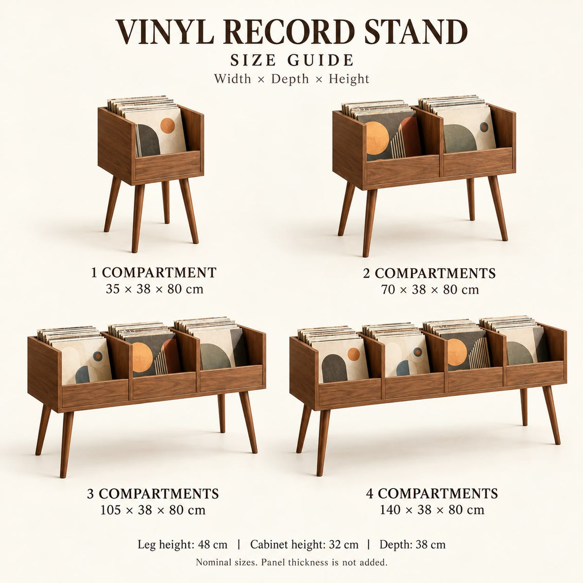 Mid-Century Vinyl Record Storage Stand