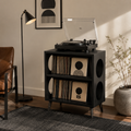 Record Player Stand with Vinyl Storage – Tall Turntable Stand & LP Organizer