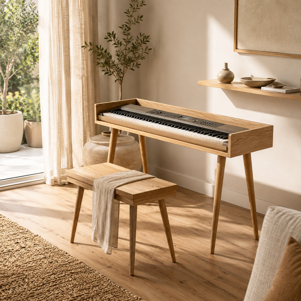 MDF Piano Stand, Digital Piano Stand, Keyboard Stand, Electric Piano Furniture, Piano Keyboard Table, Modern Music Stand, Home Studio