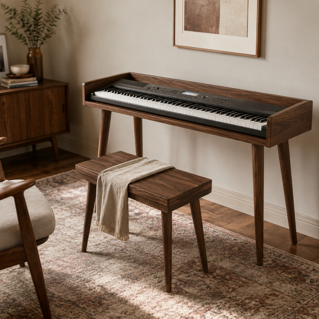 MDF Piano Stand, Digital Piano Stand, Keyboard Stand, Electric Piano Furniture, Piano Keyboard Table, Modern Music Stand, Home Studio