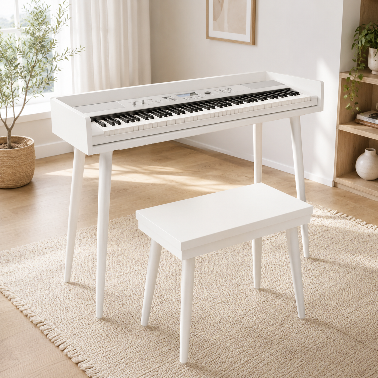 MDF Piano Stand, Digital Piano Stand, Keyboard Stand, Electric Piano Furniture, Piano Keyboard Table, Modern Music Stand, Home Studio