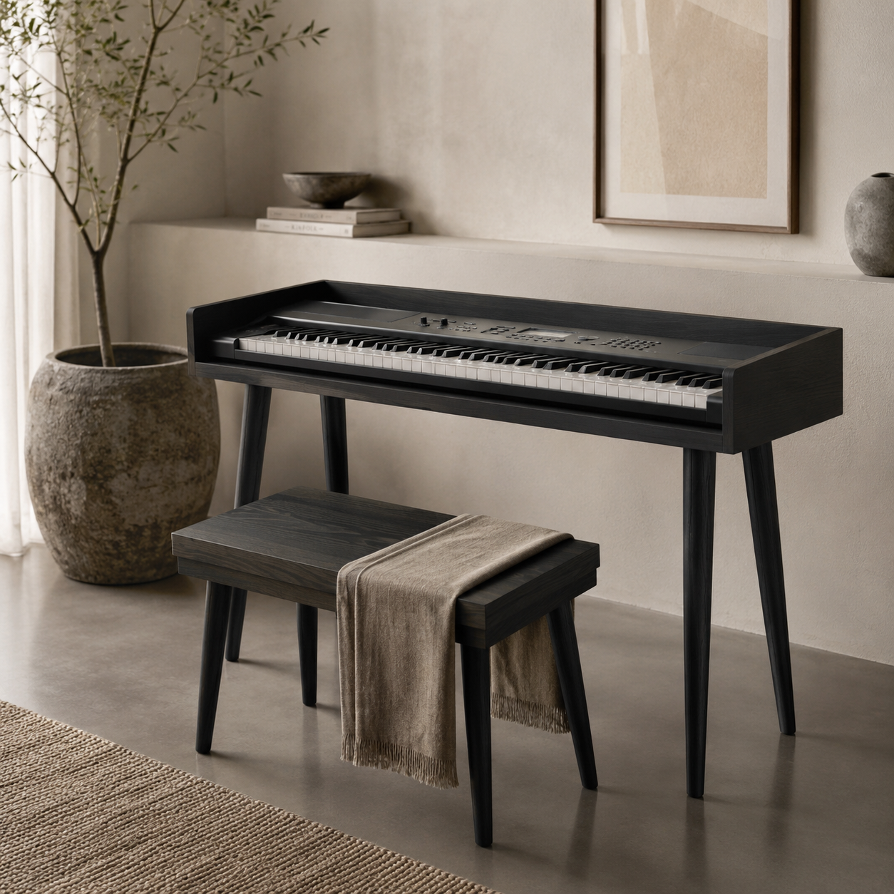 MDF Piano Stand, Digital Piano Stand, Keyboard Stand, Electric Piano Furniture, Piano Keyboard Table, Modern Music Stand, Home Studio
