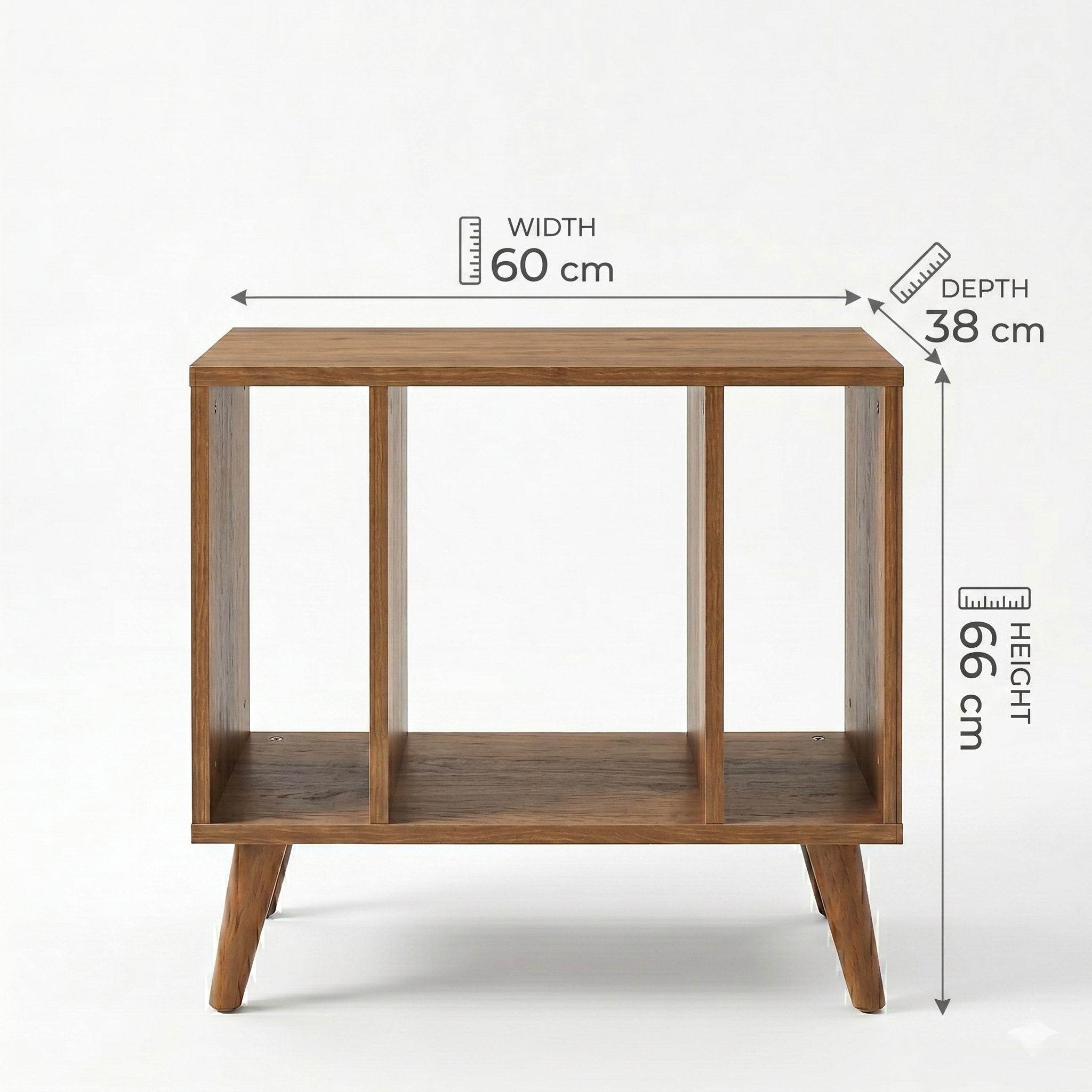 Mid Century Modern Vinyl Record Stand | Wooden Turntable Storage Cabinet | Record Player Table