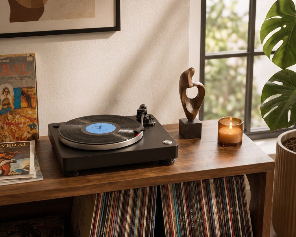 Mid Century Modern Vinyl Record Stand | Wooden Turntable Storage Cabinet | Record Player Table (Copy)