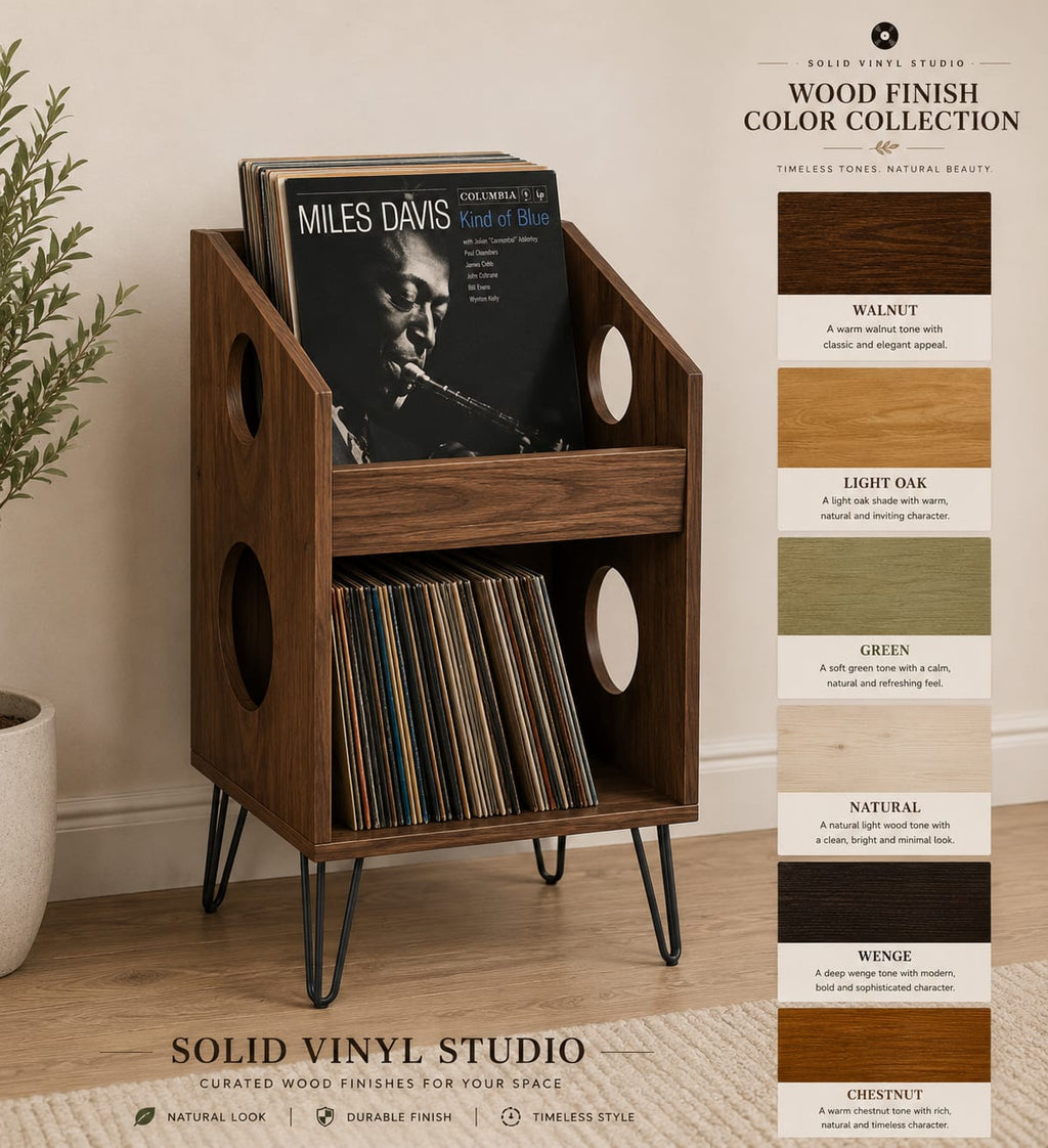 Mid Century Modern Record Player Stand | Vinyl Storage Cabinet | Wooden Turntable Stand | LP Storage Shelf