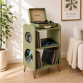 Mid Century Modern Record Player Stand | Vinyl Storage Cabinet | Wooden Turntable Stand