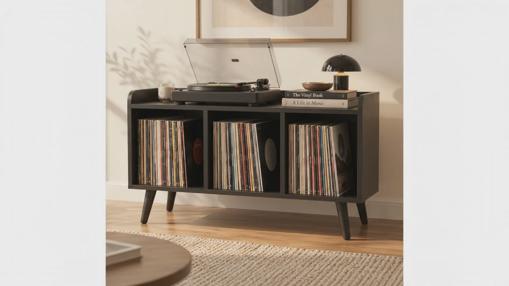レコードプレーヤー用ハイタイプスタンド（レコード収納付き）– ターンテーブルスタンド＆LPレコード整理ラック（幅60/80/100cm）