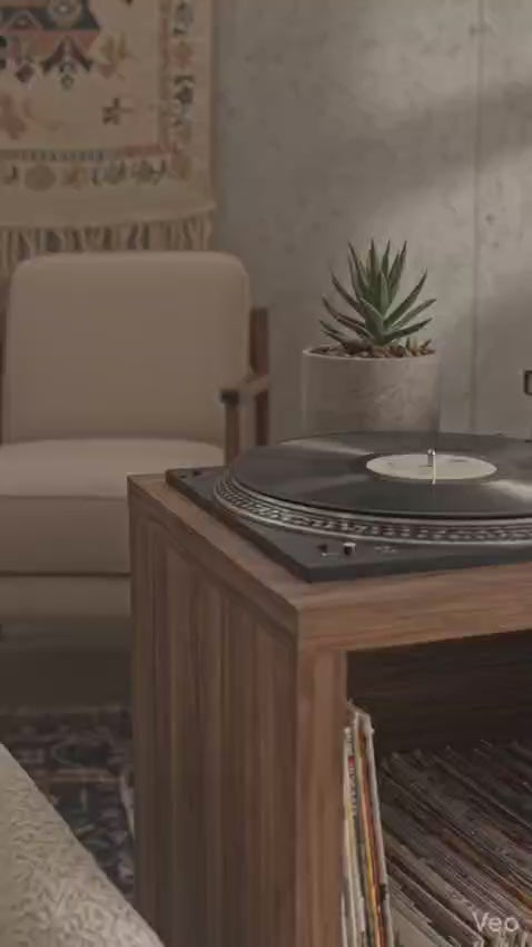 レコードプレーヤー用ハイスタンド（レコード収納付き）– ターンテーブルキャビネット＆LPオーガナイザー