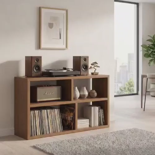 レコードプレーヤー用スタンド（レコード収納付き）– モダンなターンテーブルスタンド＆LPオーガナイザー