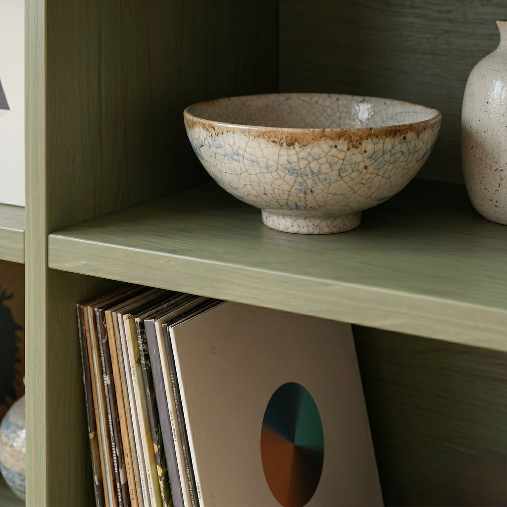 Solid Wood Record Player Stand, Vinyl Record Storage Cabinet, Turntable Stand, Mid Century Media Console, LP Storage Shelf