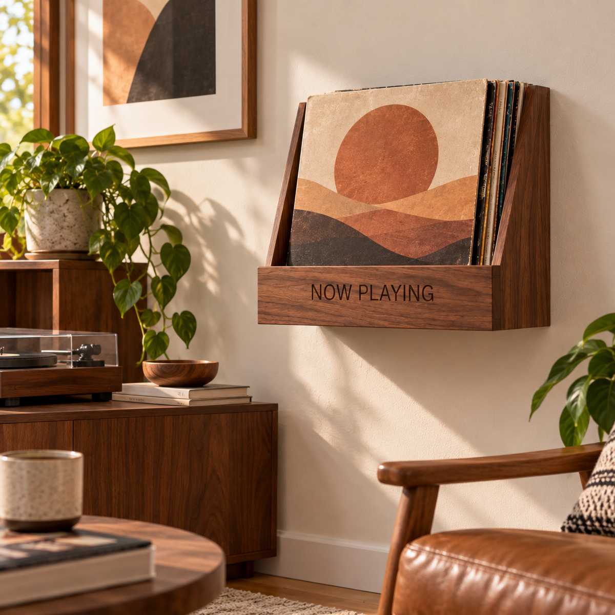 Compact Vinyl Record Display Organizer – Slim LP Storage Stand