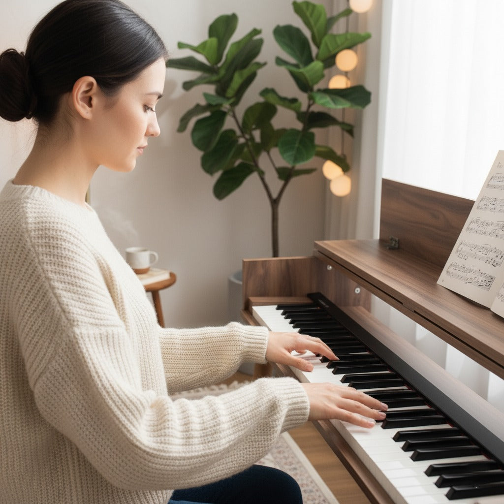 Minimalist Digital Piano Stand – Modern Keyboard Furniture, Custom MDF Piano Console for Home & Studio