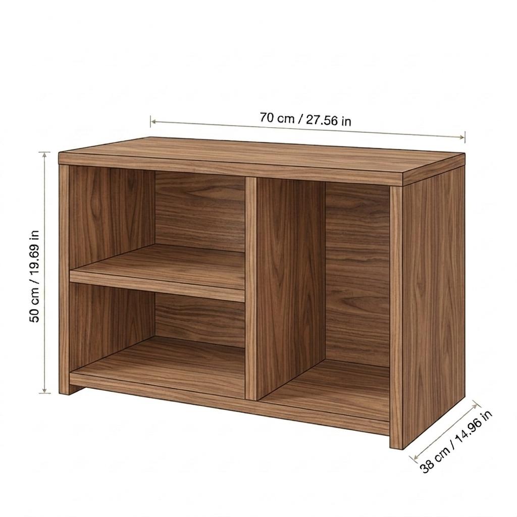 Low Record Player Stand with Vinyl Storage – Turntable Stand & LP Organizer