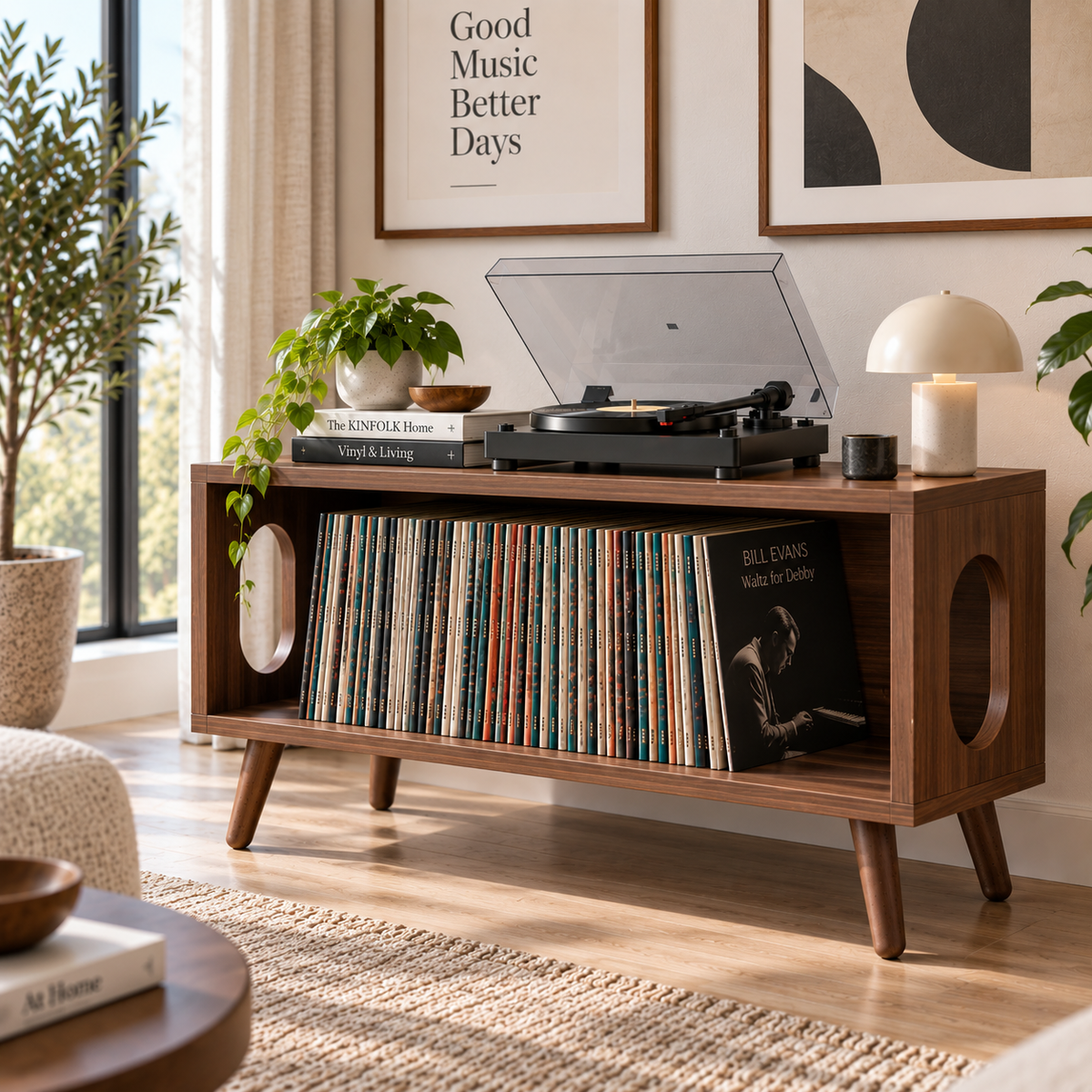Low Profile Record Player Stand – Vinyl Storage & Turntable Furniture