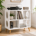Modern Record Player Stand with Vinyl Storage – Turntable Cabinet & LP Organizer