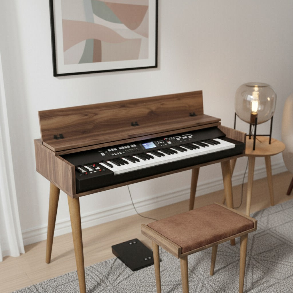 Minimalist Digital Piano Stand – Modern Keyboard Furniture, Custom MDF Piano Console for Home & Studio