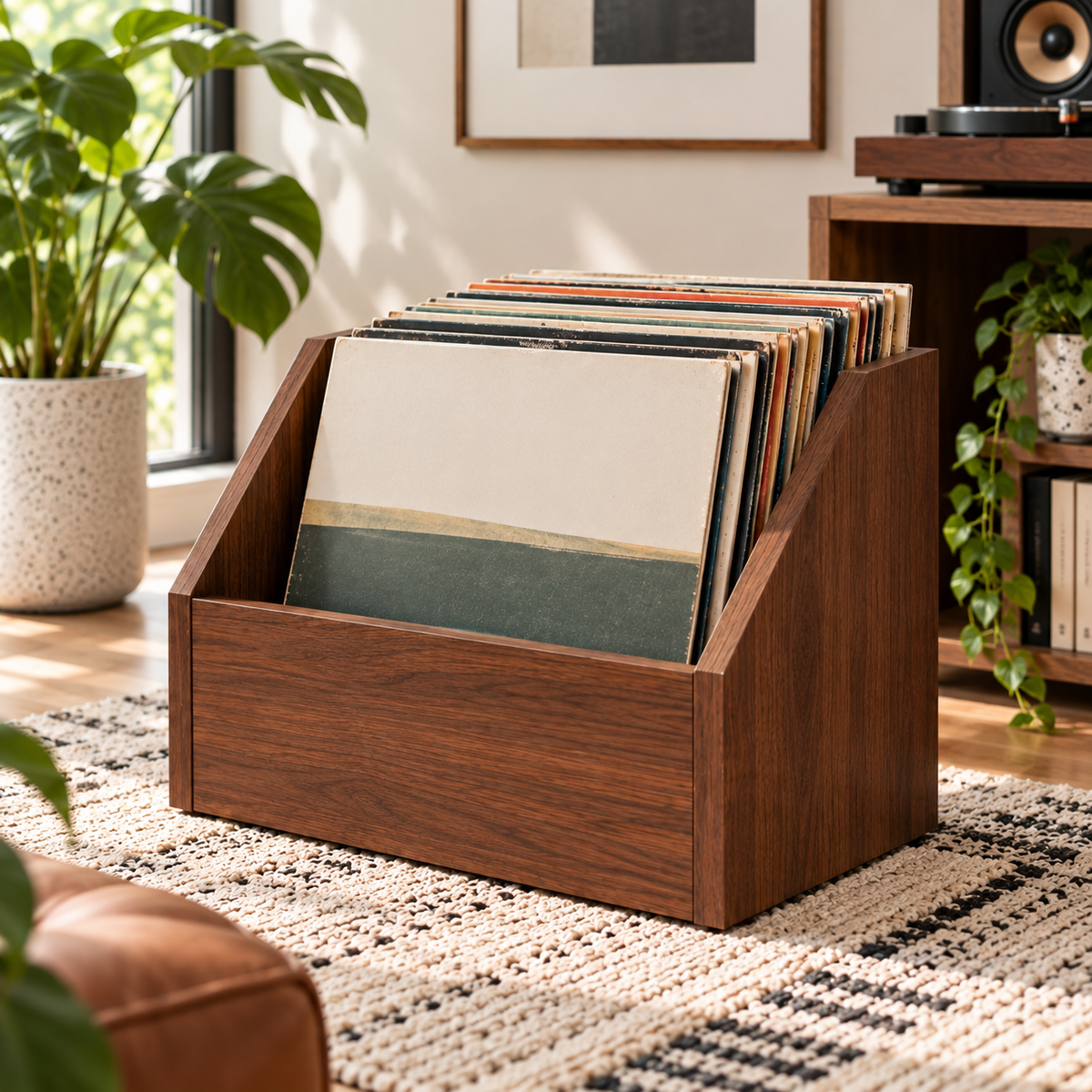 Vinyl Record Storage, LP Record Holder, Record Organizer, Vinyl Collection Bin, Mid Century Modern Storage