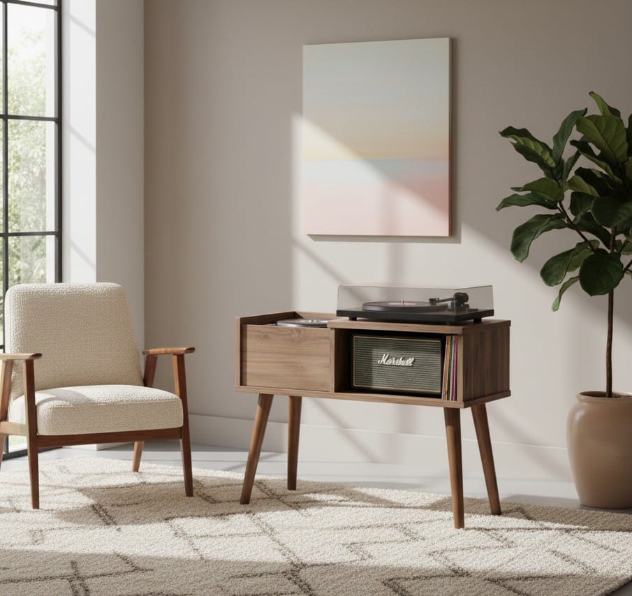 Record Player Stand – 80 cm Turntable Table for Your Vinyl Listening Space