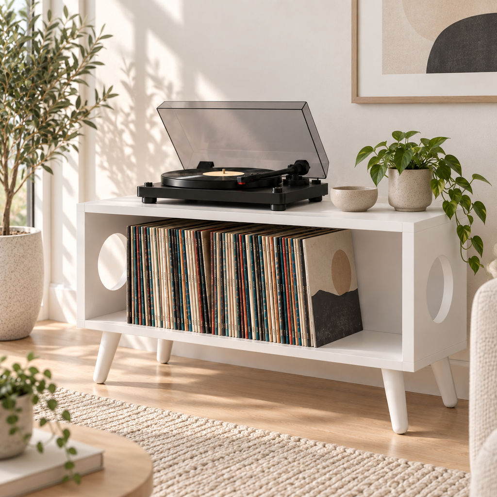 ロープロファイル レコードプレーヤー・スタンド ― レコード収納＆ターンテーブル用家具