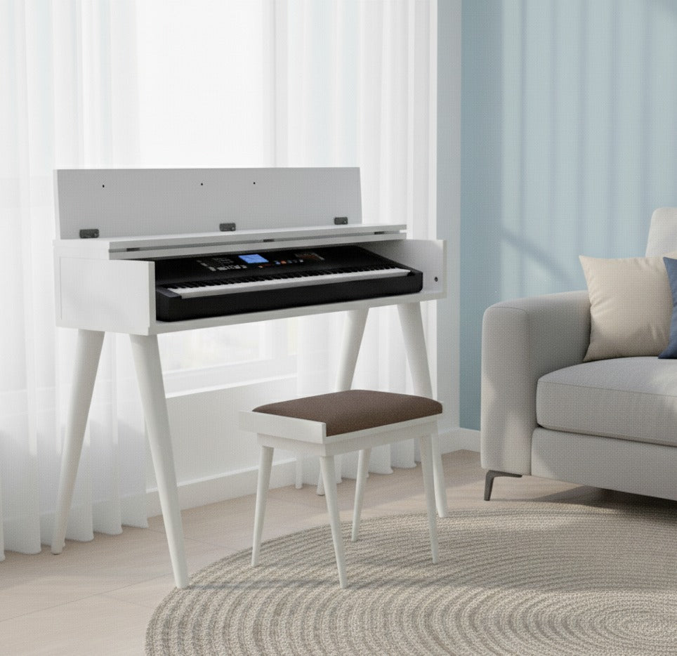 Minimalist Digital Piano Stand – Modern Keyboard Furniture, Custom MDF Piano Console for Home & Studio