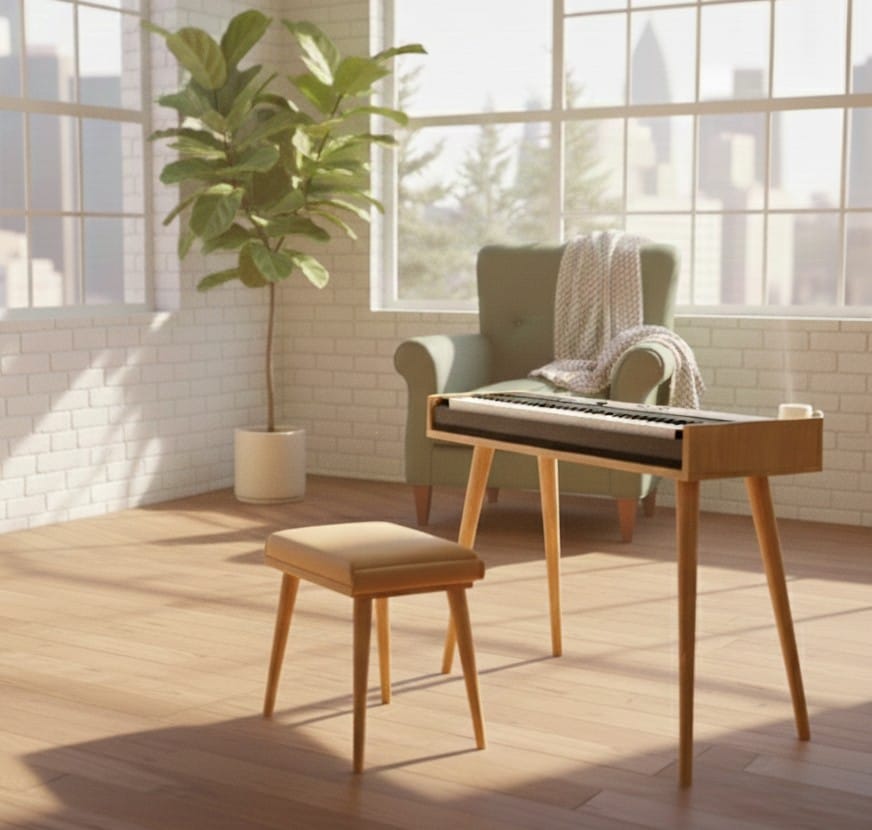 MDF Piano Stand, Digital Piano Stand, Keyboard Stand, Electric Piano Furniture, Piano Keyboard Table, Modern Music Stand, Home Studio
