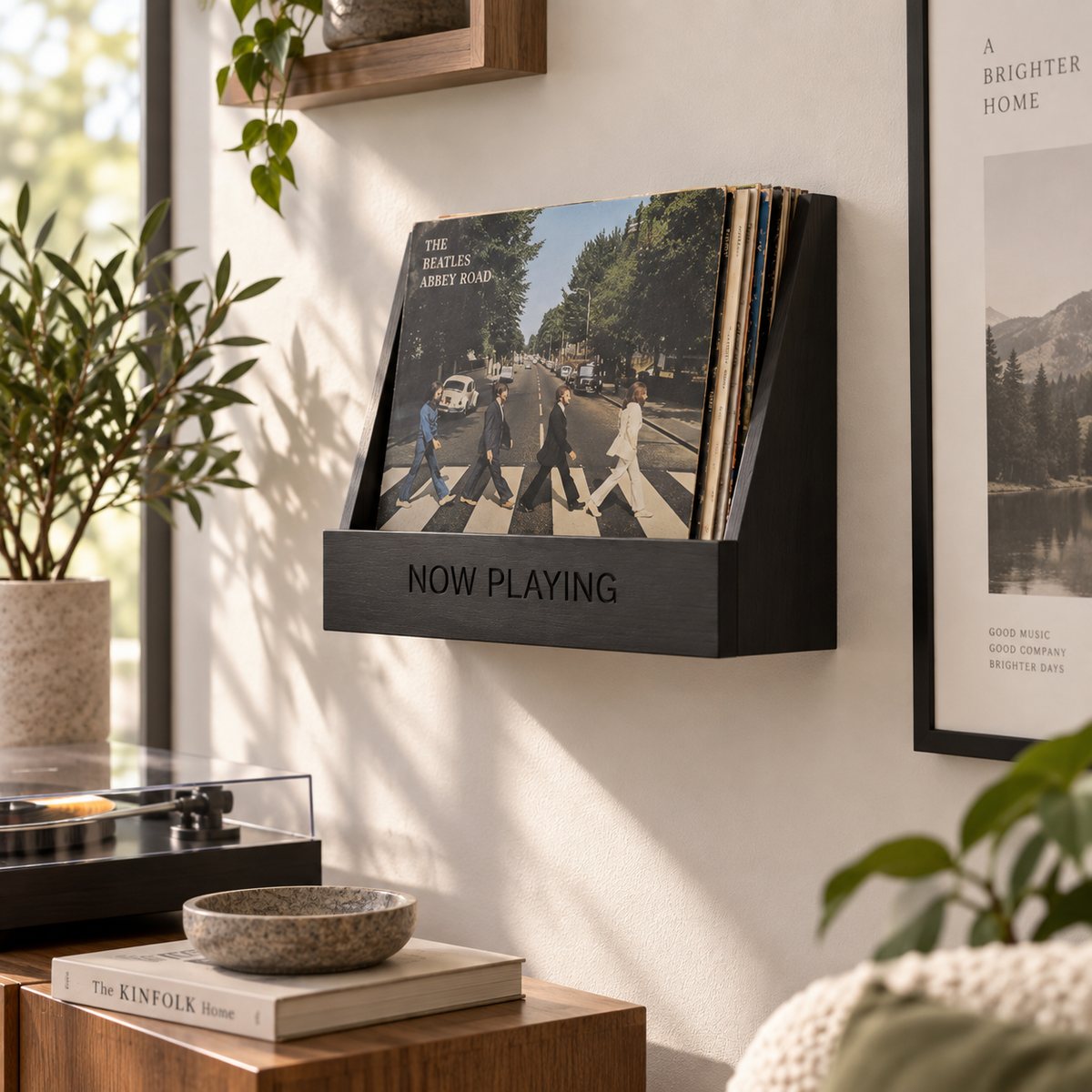 Compact Vinyl Record Display Organizer – Slim LP Storage Stand