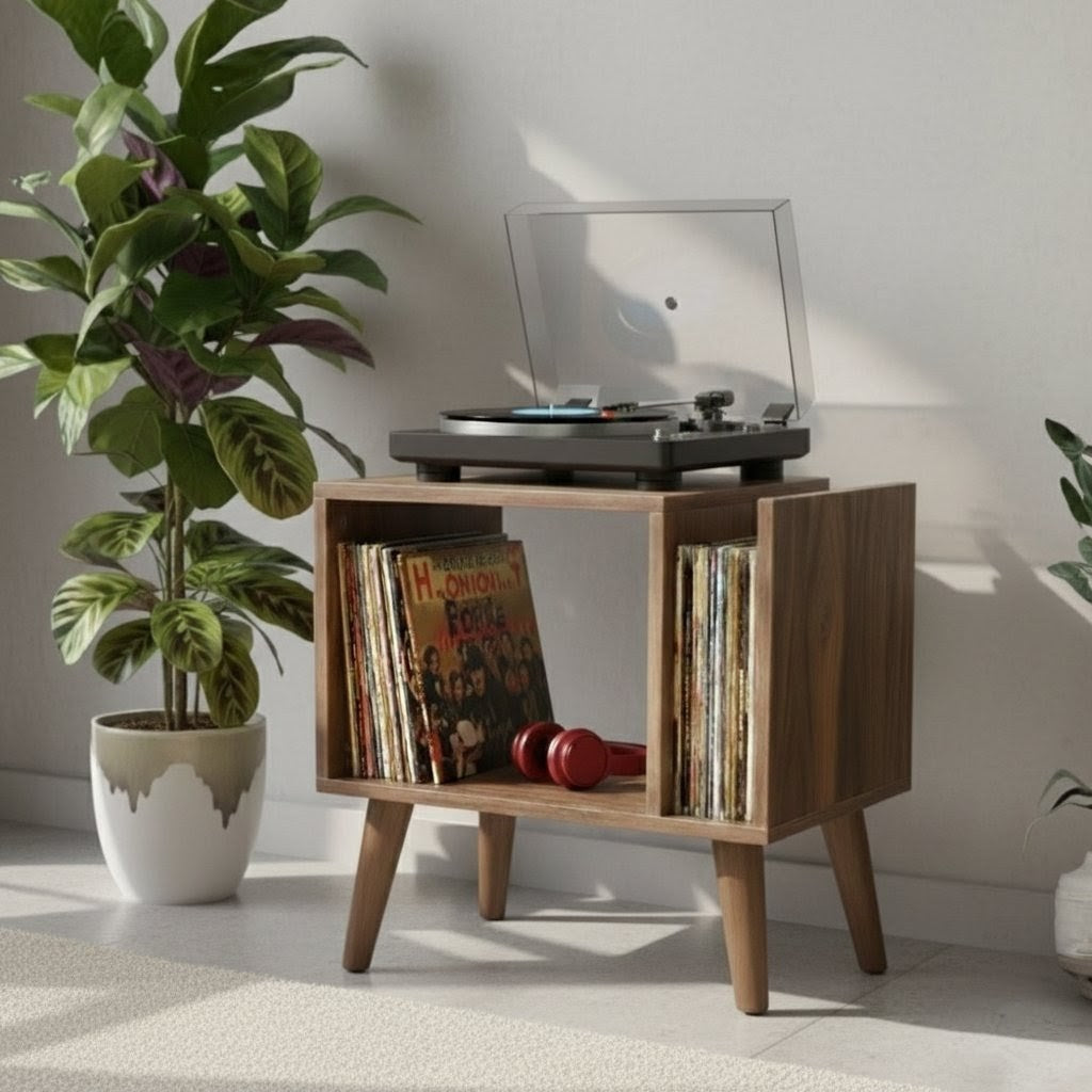 Compact Record Player Stand – 60 cm Turntable Stand for Vinyl & Audio Setup