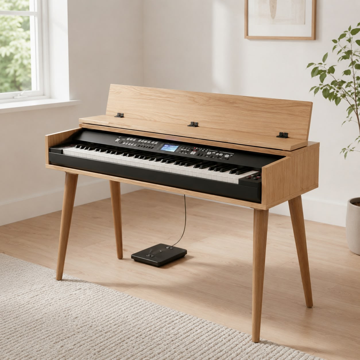 Custom MDF Digital Piano Stand – Made-to-Measure Keyboard Furniture Console